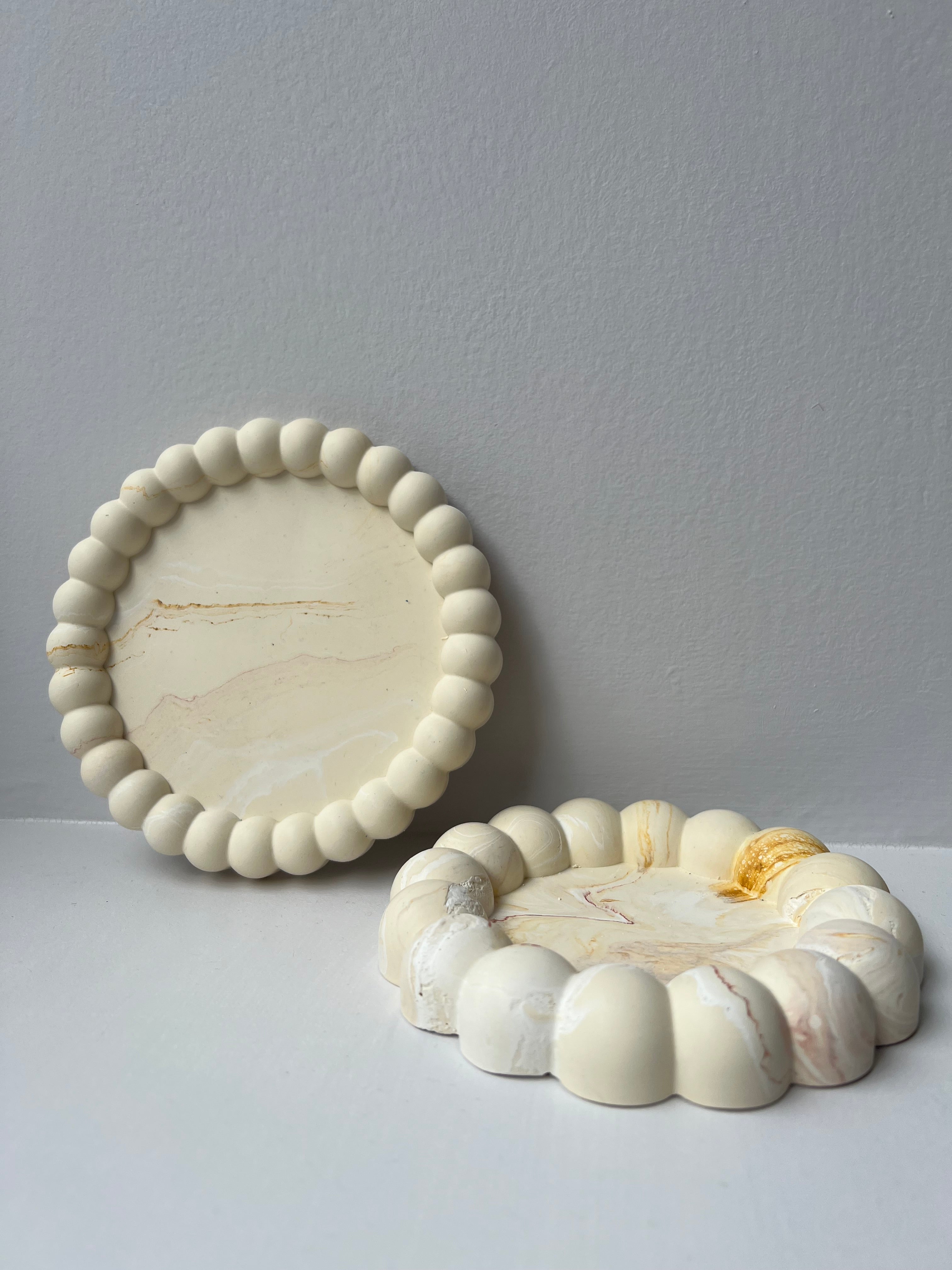 JESMONITE CREAM MARBLE TRAYS