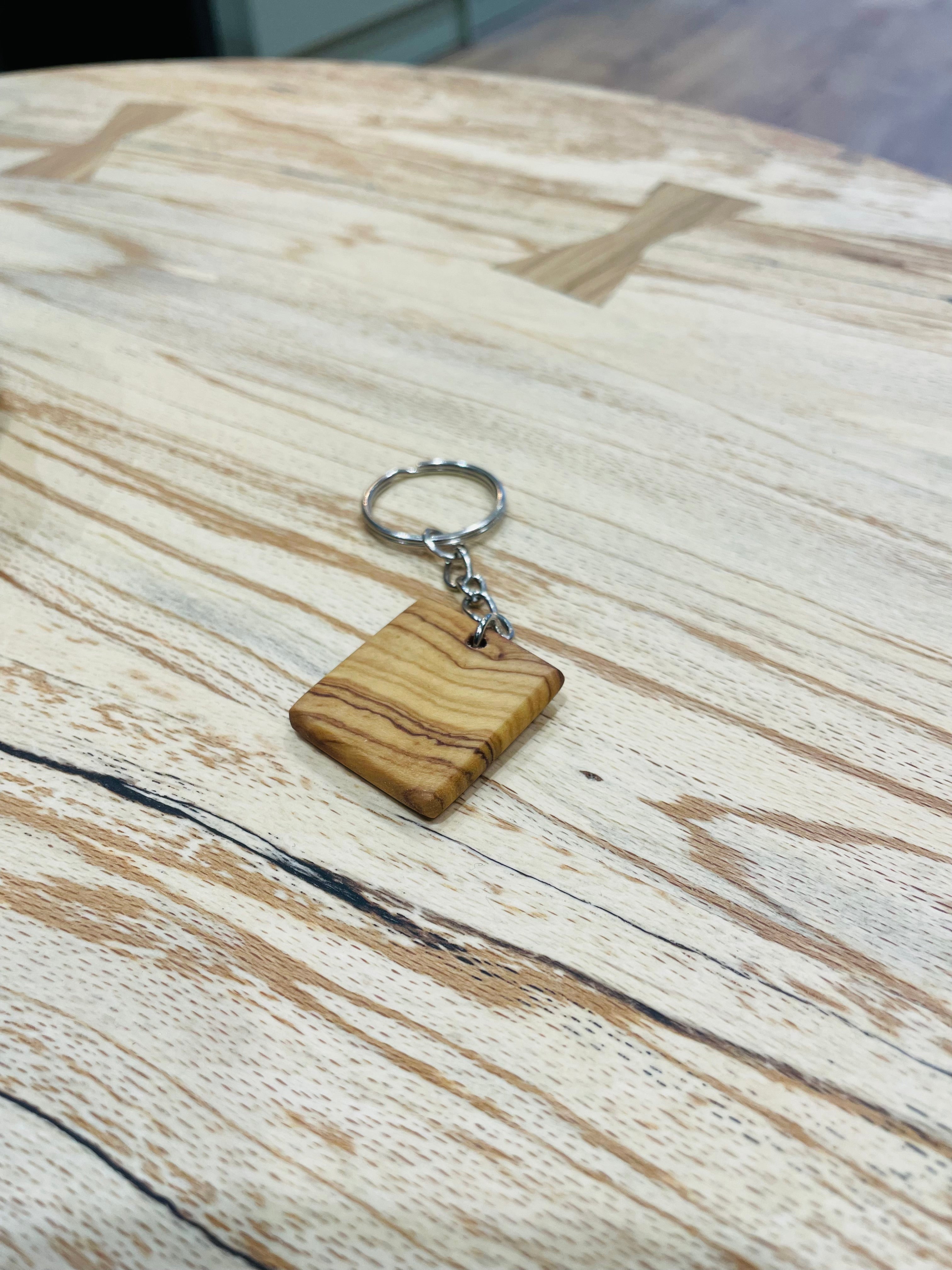 Zebrano Exotic Hardwood Keyring 1”