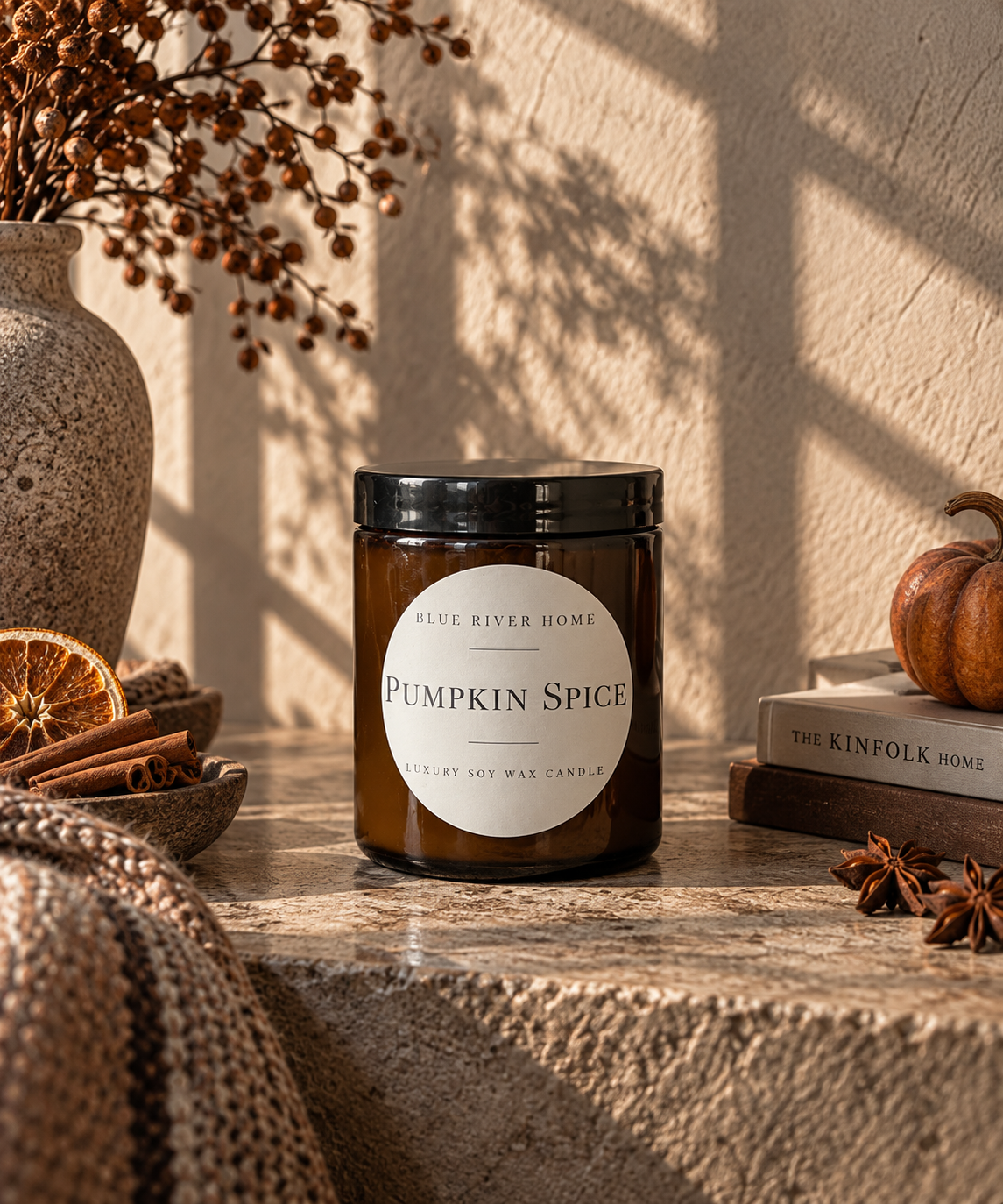 Pumpkin spice luxury candle