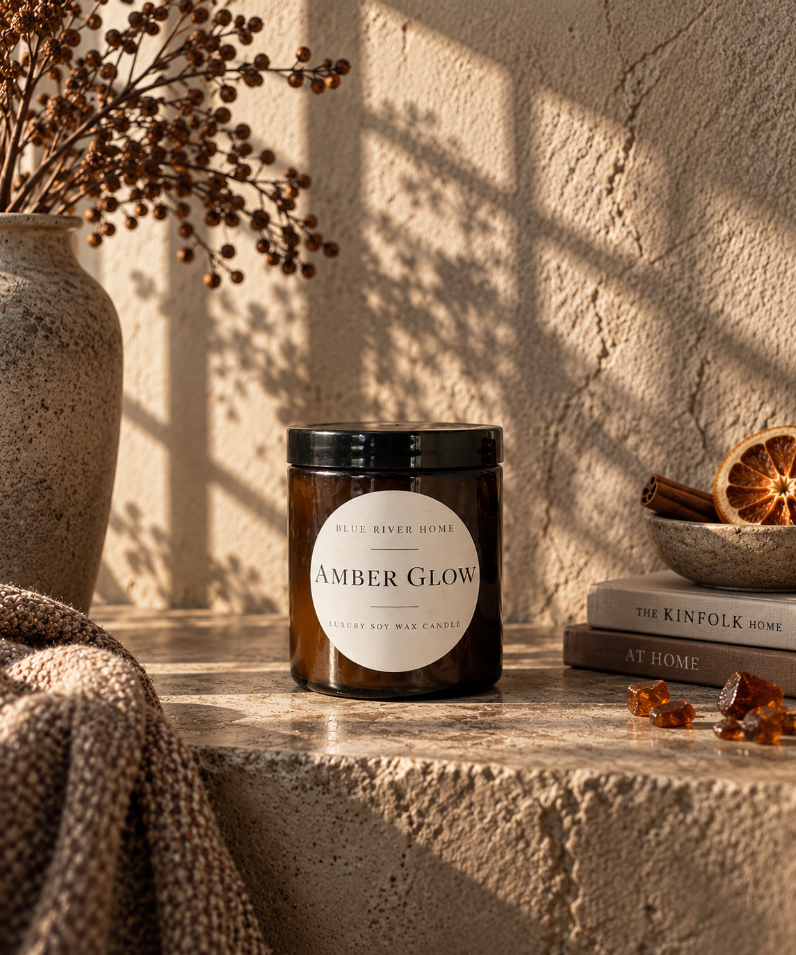 Amber Glow luxury candle