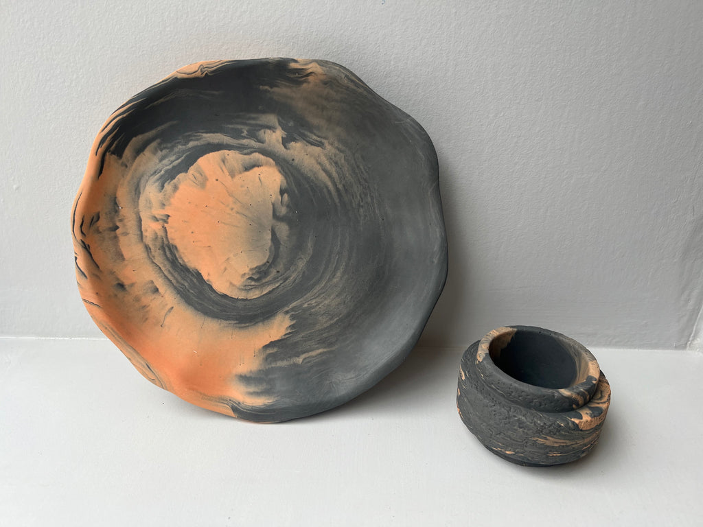 JESMONITE TRAY AND CANDLE SET